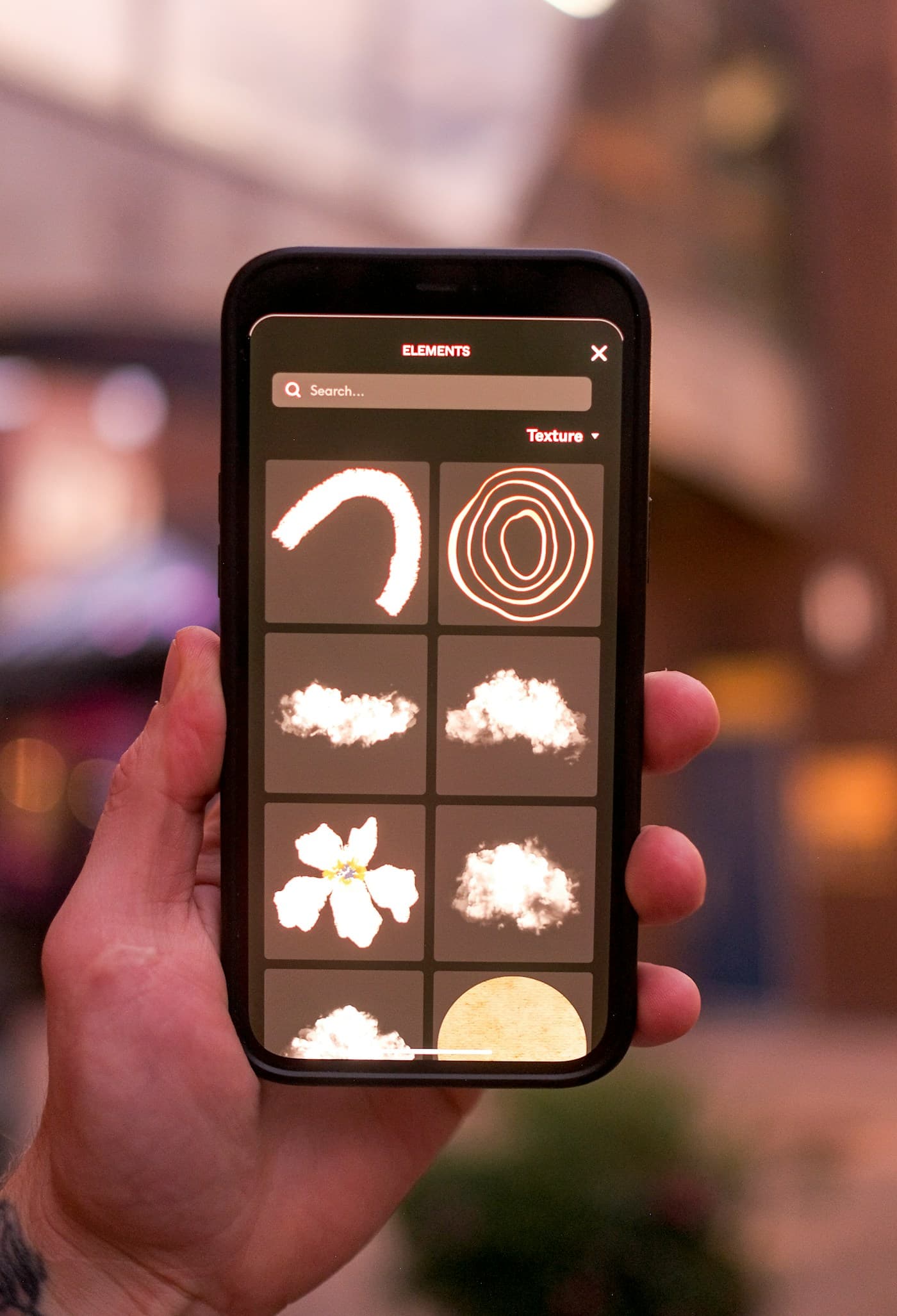 Mobile app interface